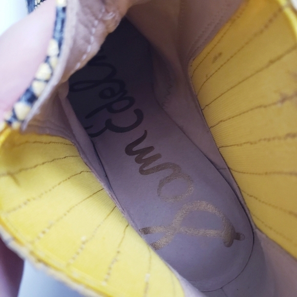 Sam Edelmen Yellow Snake Print Booties - Picture 7 of 8